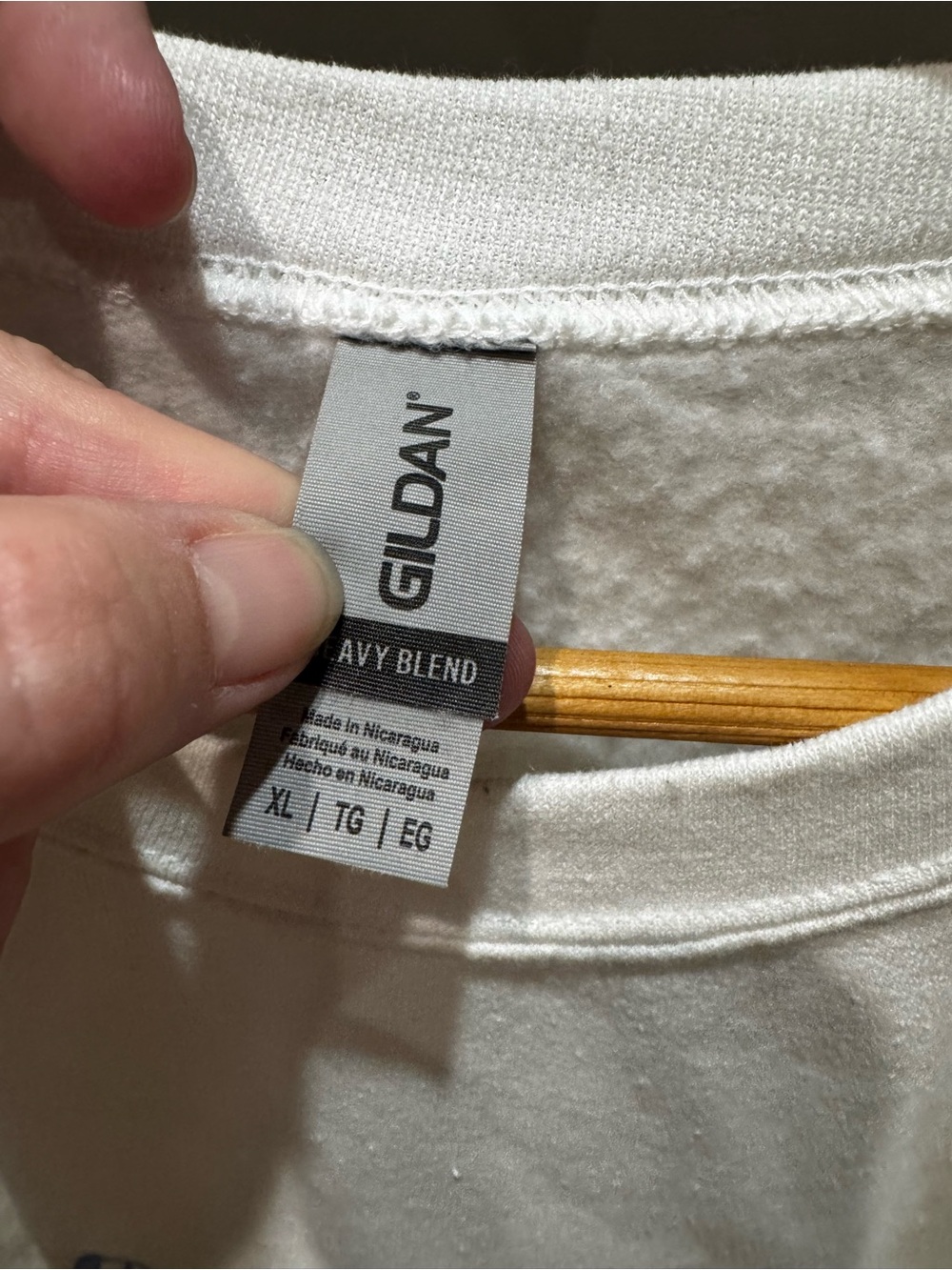 Gildan White Crewneck with Blue and Green Ski Club Embroidery - Picture 3 of 4
